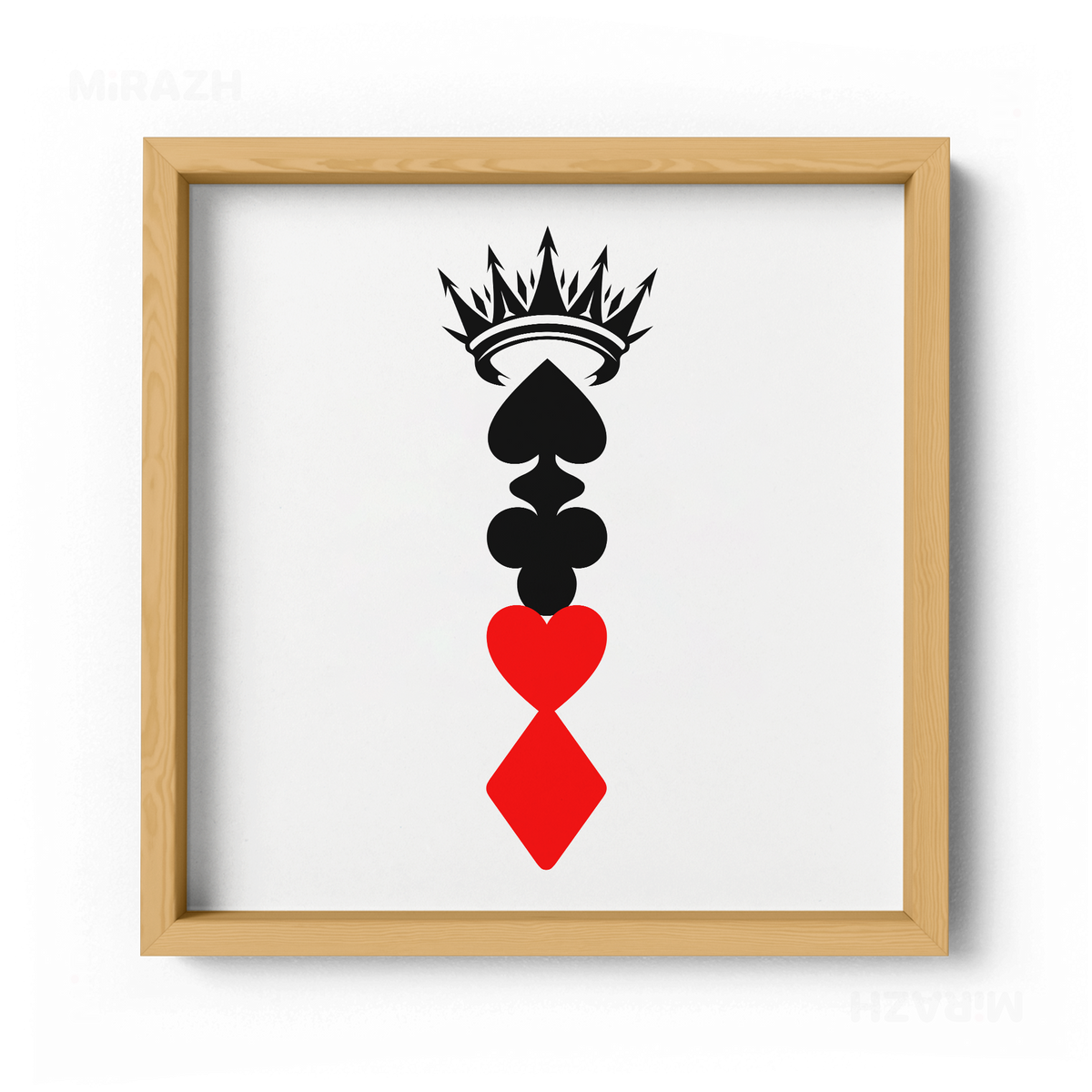 RoyalSuitStack Framed Poster 04 Natural Wood