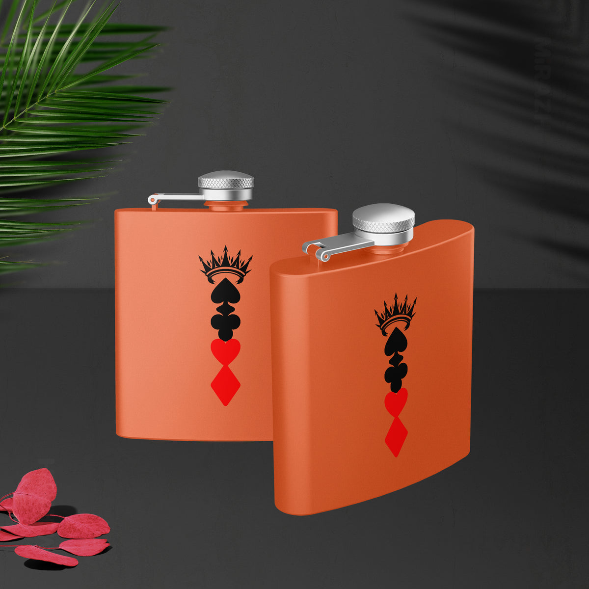 RoyalSuitStack Hip Flasks 02 Orange