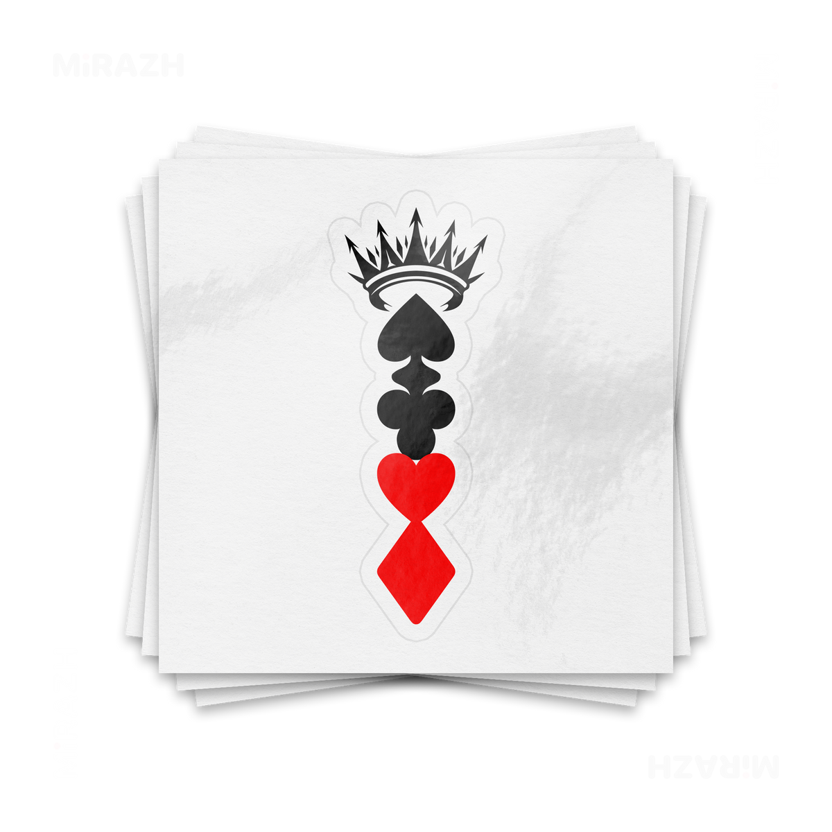 RoyalSuitStack Kiss Cut Sticker 01 White