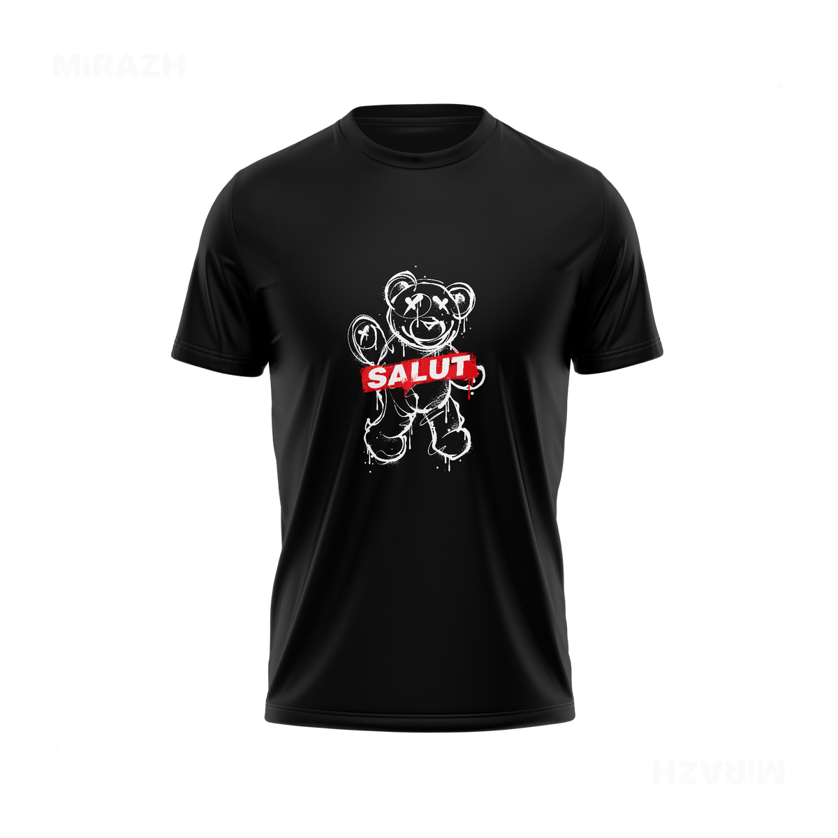 SalutRebelBear Adult T Shirt 01 Black