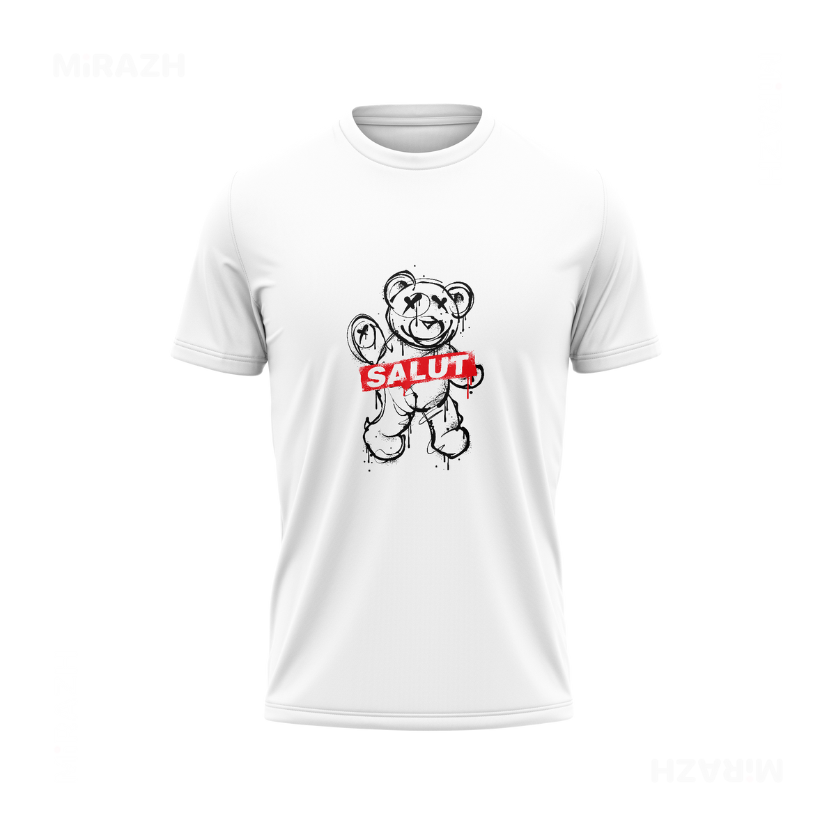 SalutRebelBear Adult T Shirt 01 White