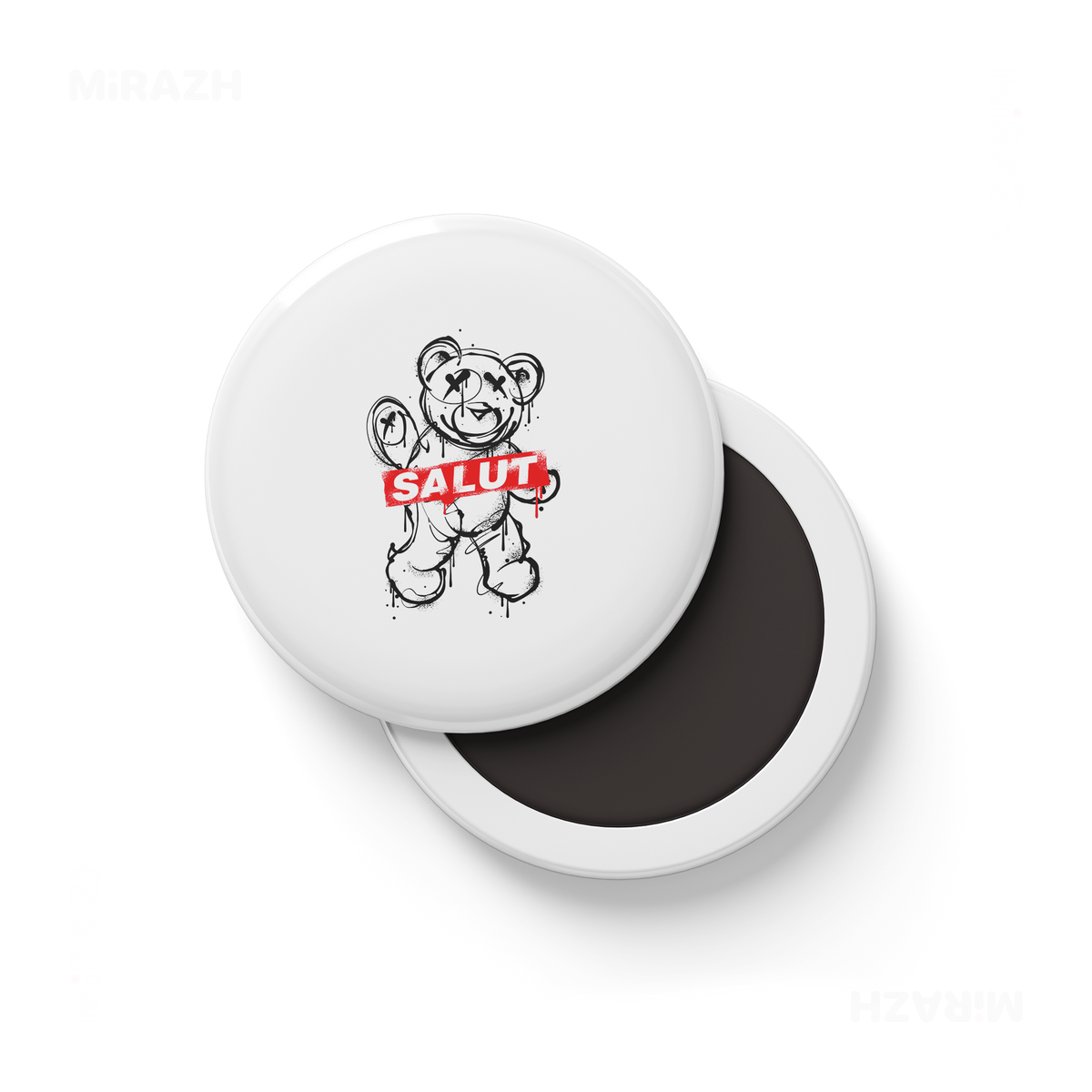 SalutRebelBear Button Magnet 01 Round