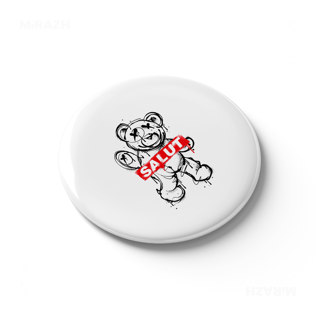SalutRebelBear Button Magnet 03 Round