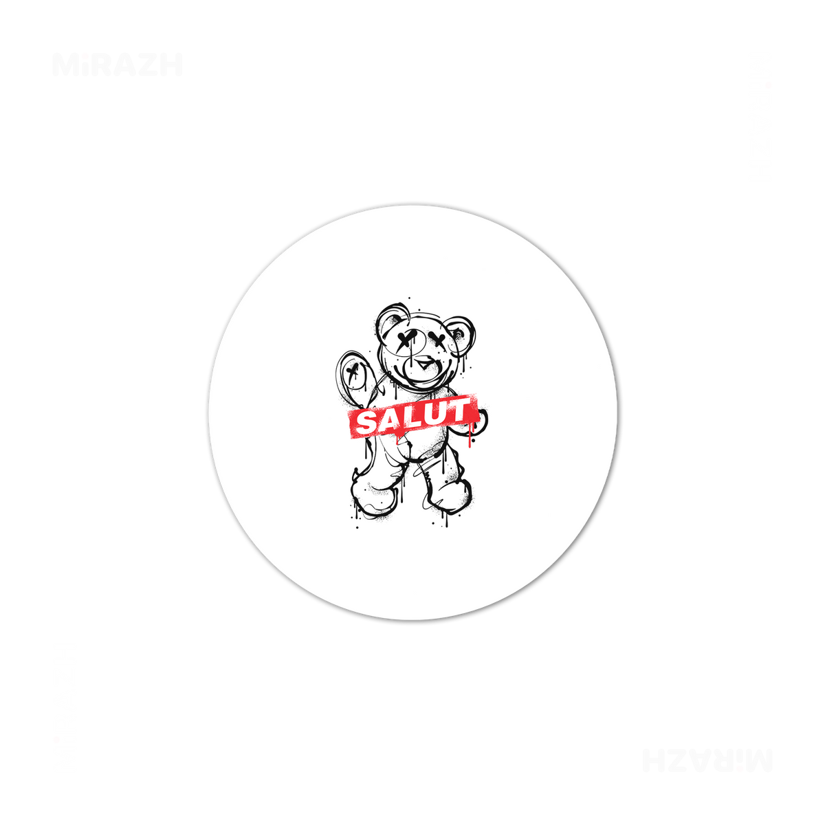 SalutRebelBear Ceramic Coaster 03 Round