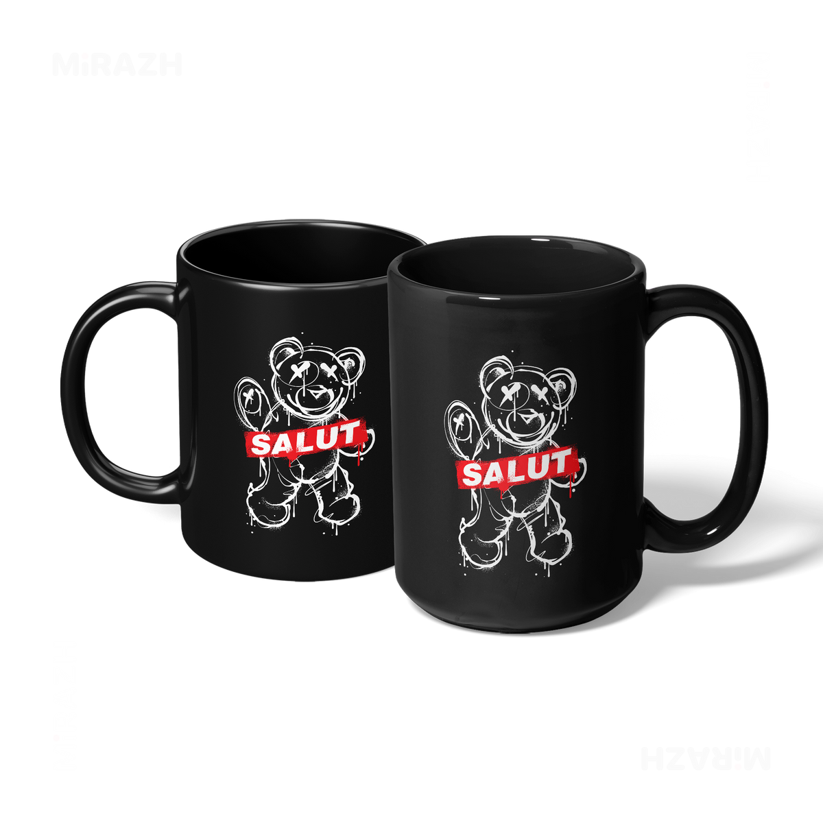 SalutRebelBear Ceramic Mug 07 Black