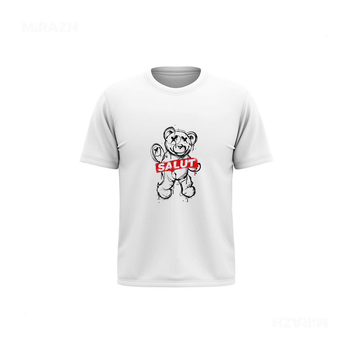 SalutRebelBear Couple T Shirt 03 White