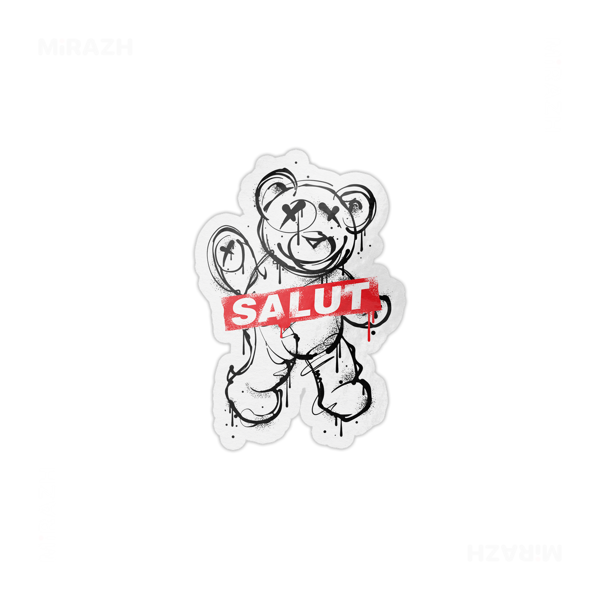 SalutRebelBear Die Cut Magnet 01