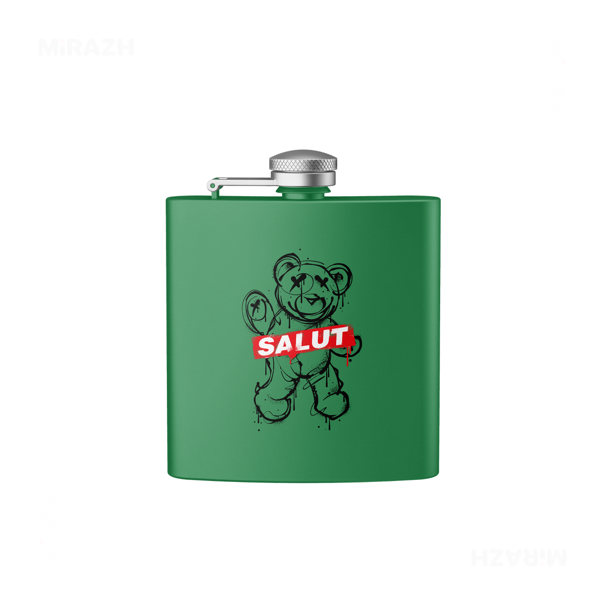 SalutRebelBear Hip Flasks 01 Green