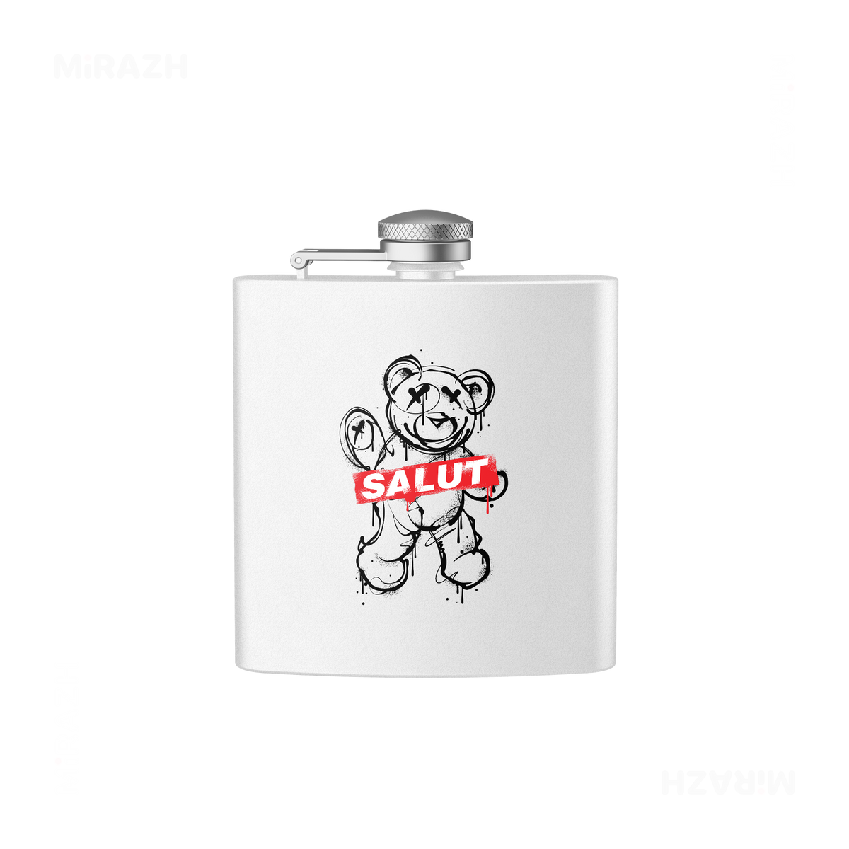 SalutRebelBear Hip Flasks 01 White