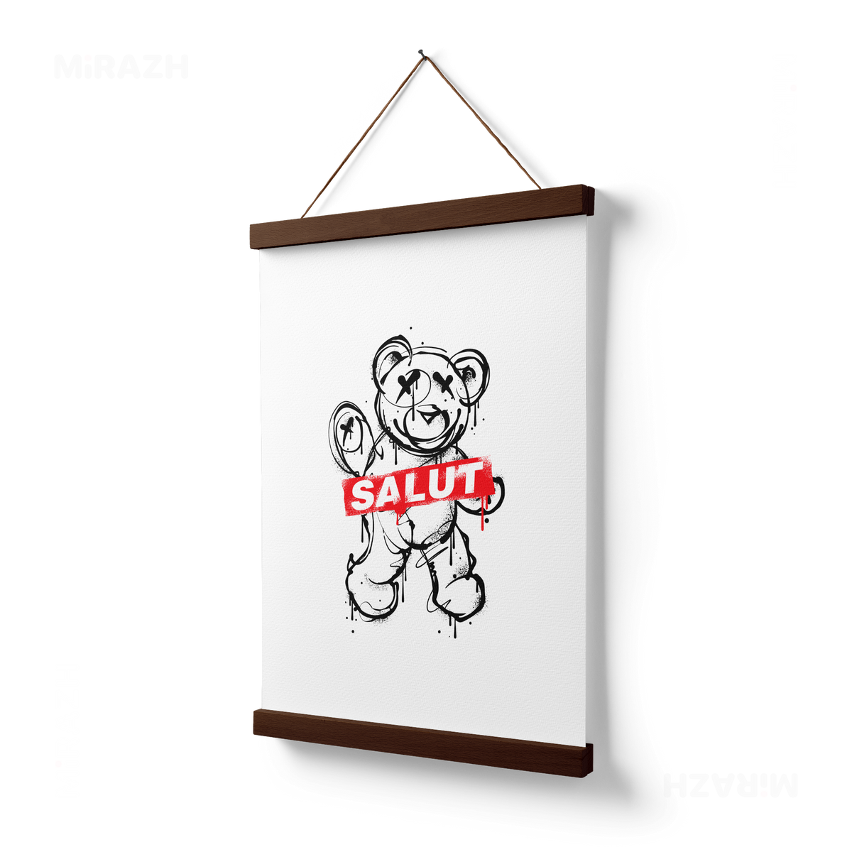 SalutRebelBear Magnetic Hanger Poster 03 Dark Wood