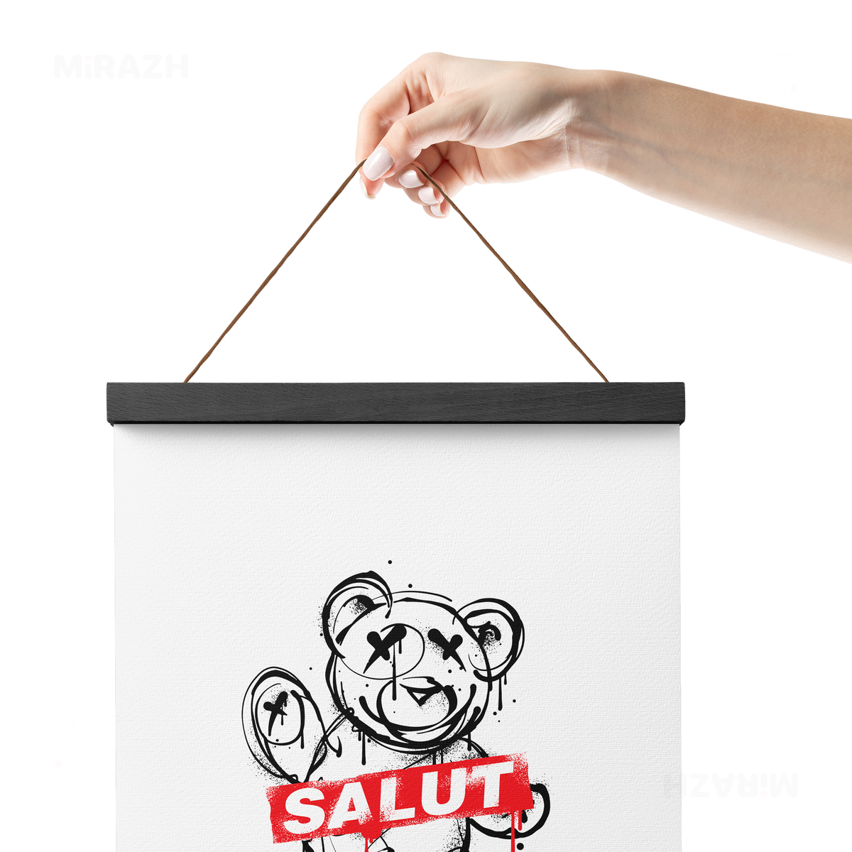 SalutRebelBear Magnetic Hanger Poster 05 Black Wood