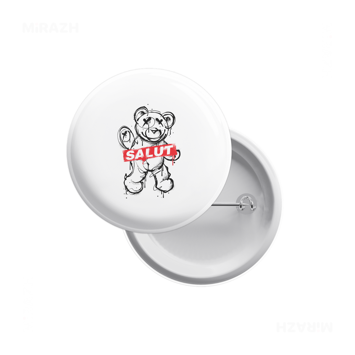SalutRebelBear Pin Buttons 01 Round