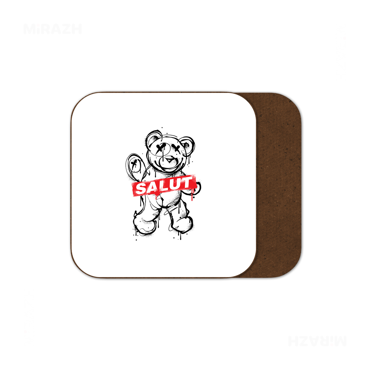 SalutRebelBear Semi Glossy Coaster 01
