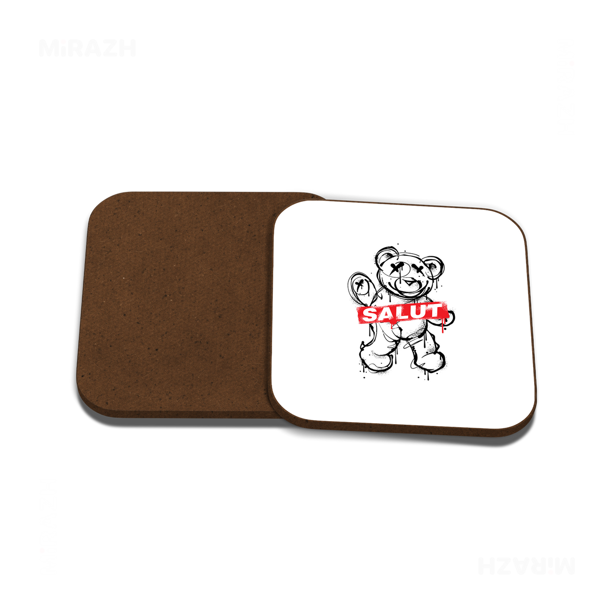 SalutRebelBear Semi Glossy Coaster 05