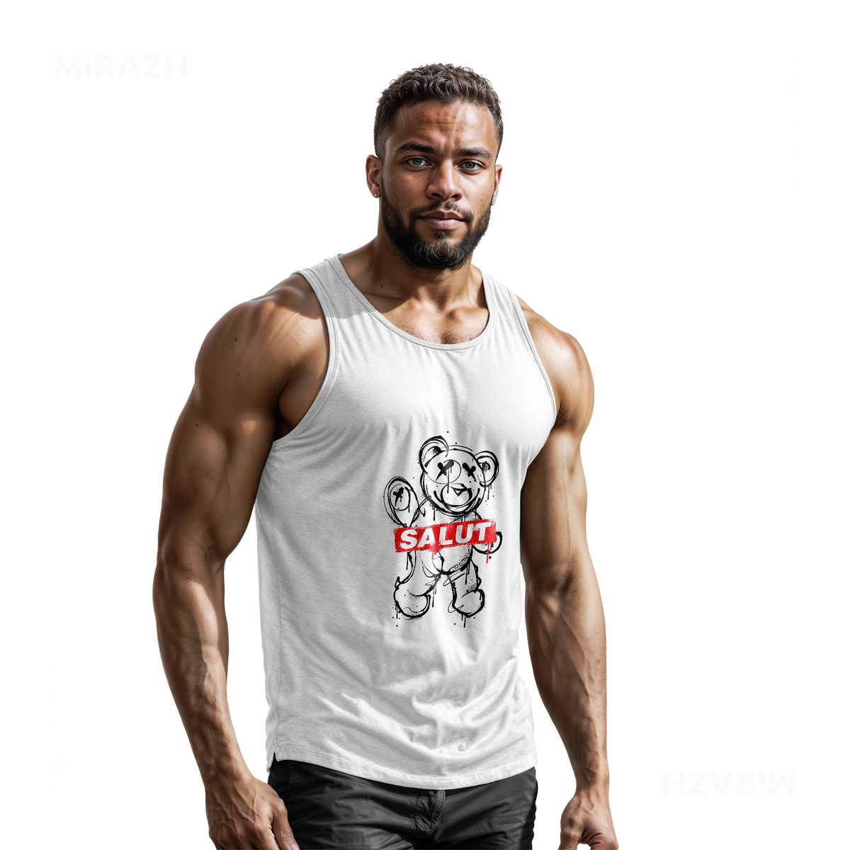 SalutRebelBear Tank Tops 02 White