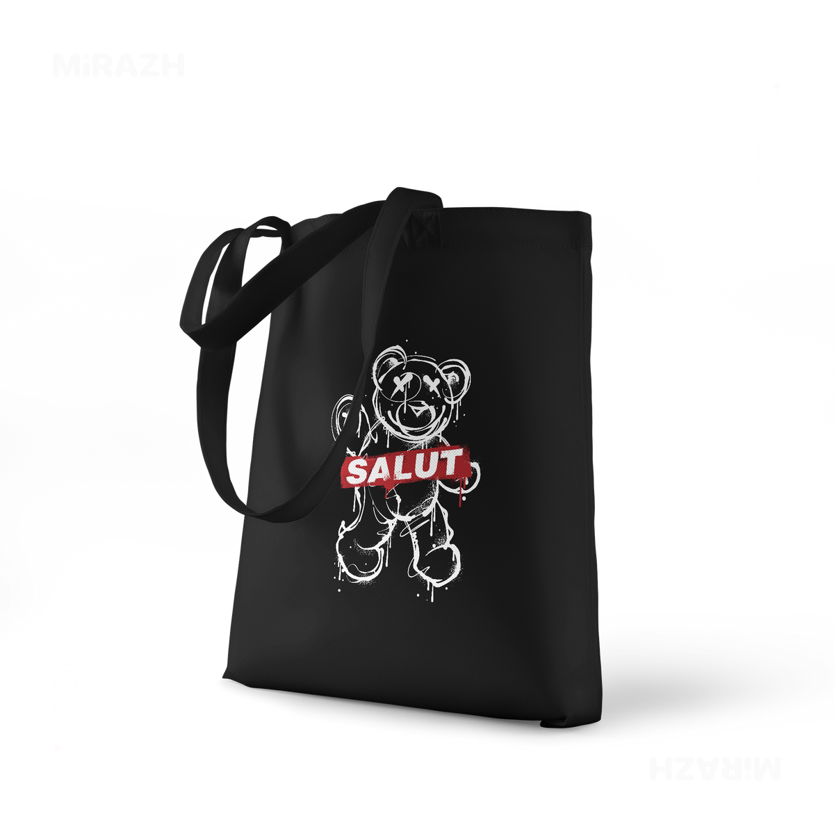 SalutRebelBear Tote Bags 01 Black