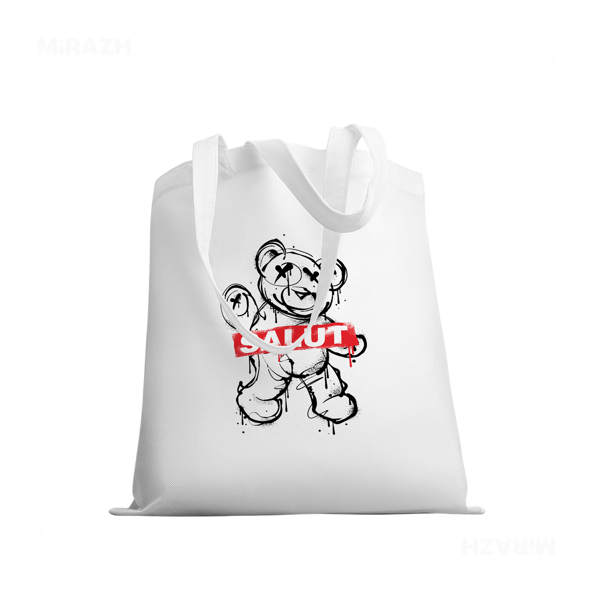 SalutRebelBear Tote Bags 03 White