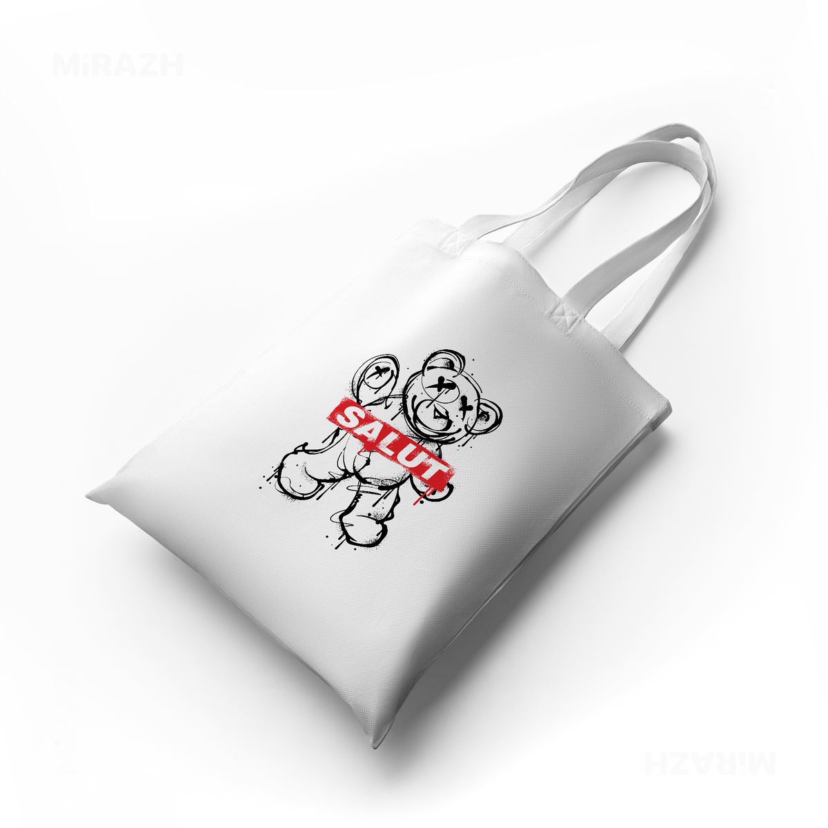 SalutRebelBear Tote Bags 04 White