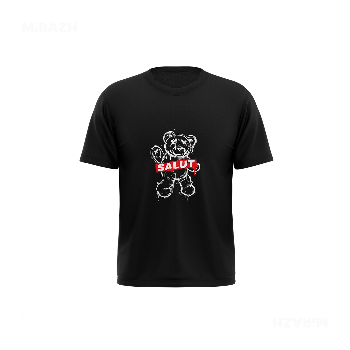SalutRebelBear Youth T Shirt 01 Black