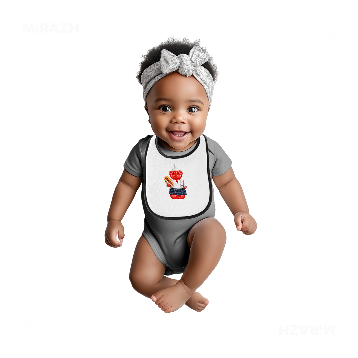 SosKhersiBandari Baby Bibs 04 White Black
