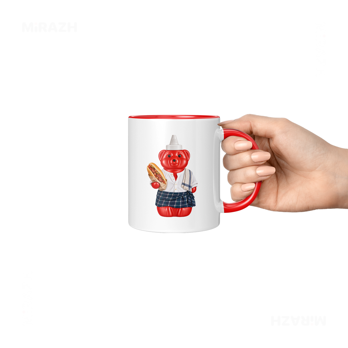 SosKhersiBandari Ceramic Mug 06 White Red