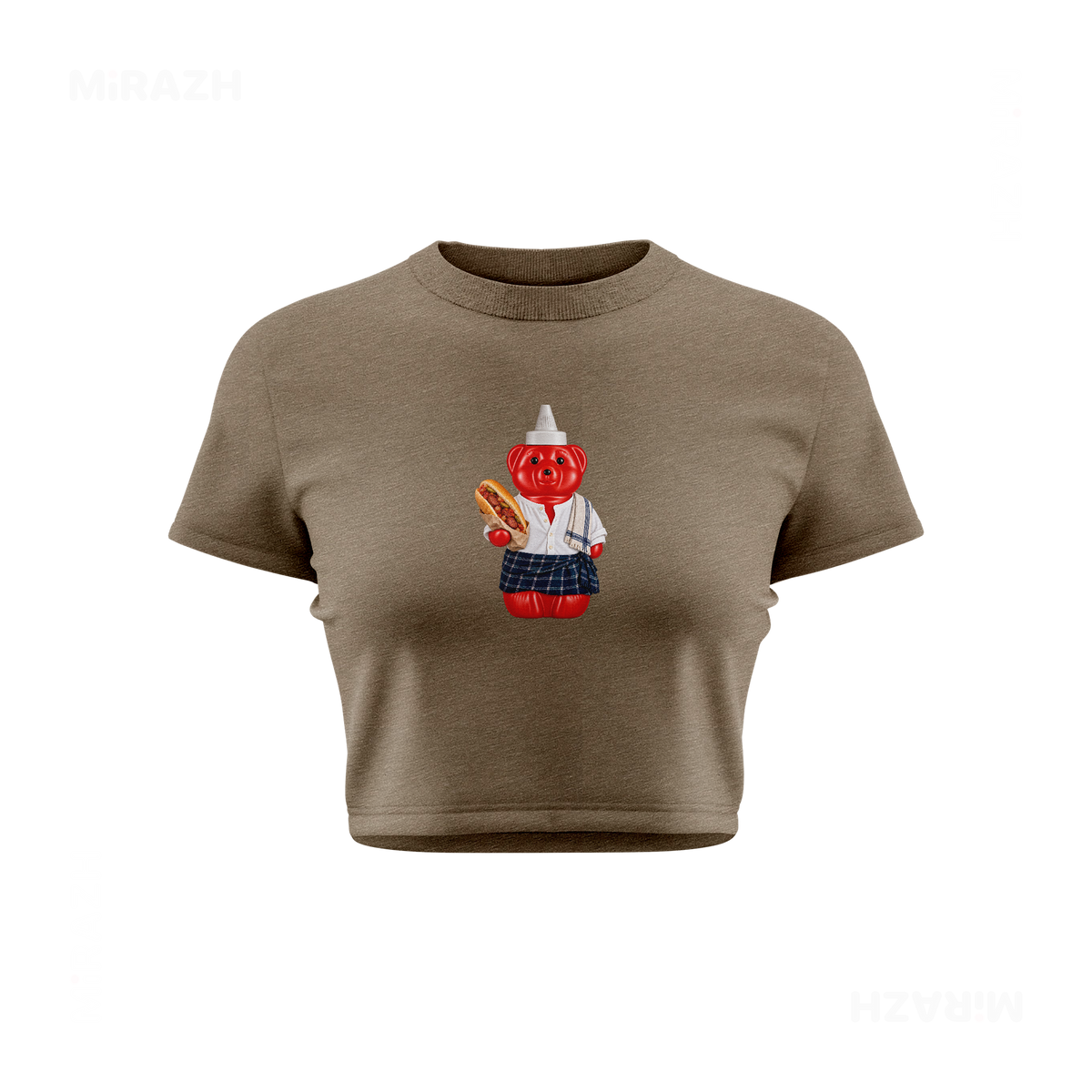 SosKhersiBandari Fitted Crop Top 01 Heather Olive