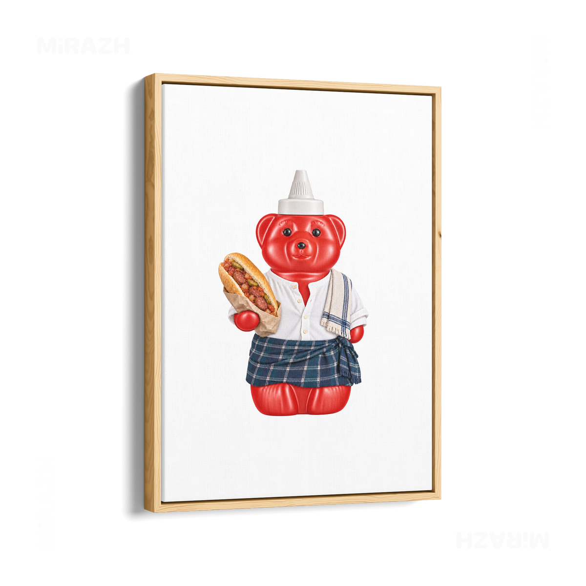 SosKhersiBandari Framed Canvas 01 Natural Wood