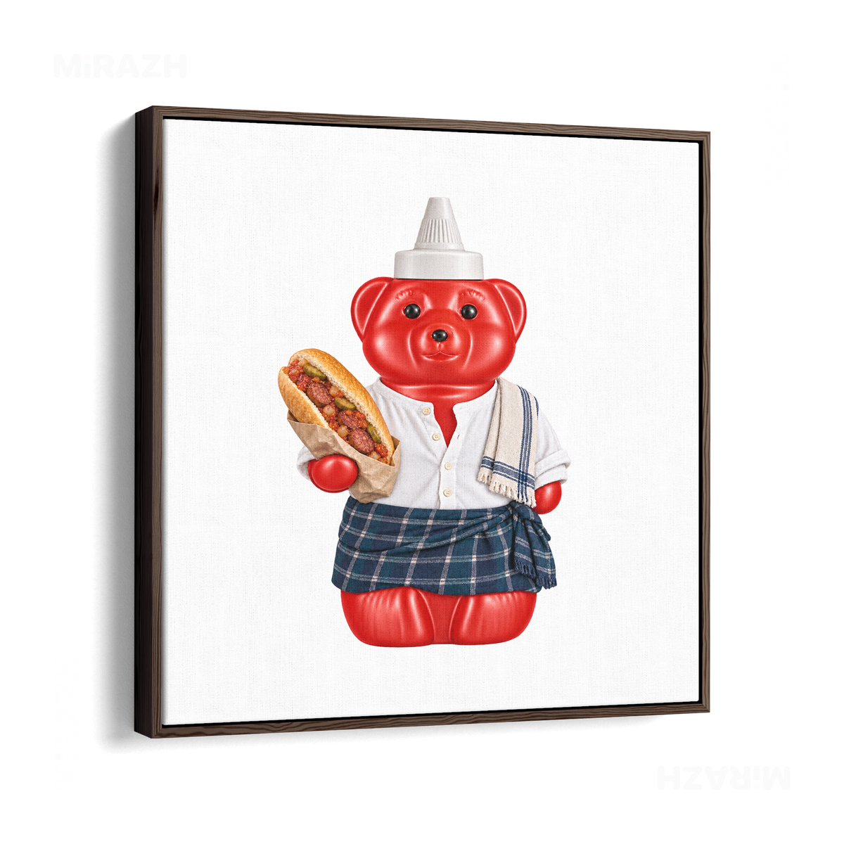 SosKhersiBandari Framed Canvas 04 Dark Wood