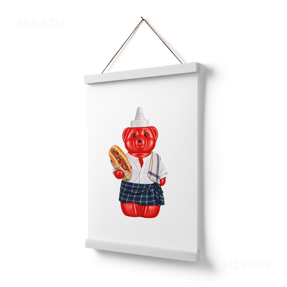 SosKhersiBandari Magnetic Hanger Poster 03 White Wood