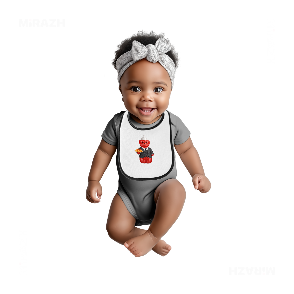 SosKhersiMakaroni Baby Bibs 04 White Black