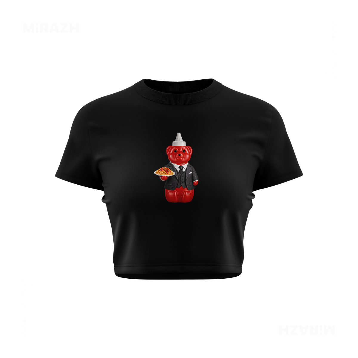 SosKhersiMakaroni Fitted Crop Top 01 Black