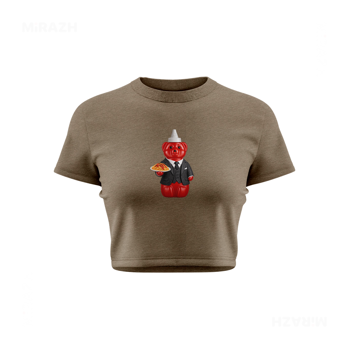 SosKhersiMakaroni Fitted Crop Top 01 Heather Olive