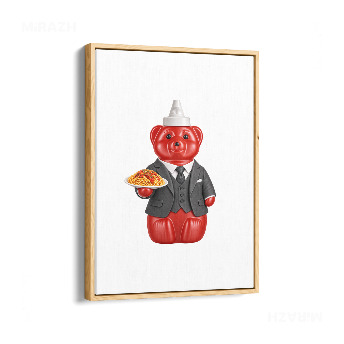 SosKhersiMakaroni Framed Canvas 01 Natural Wood