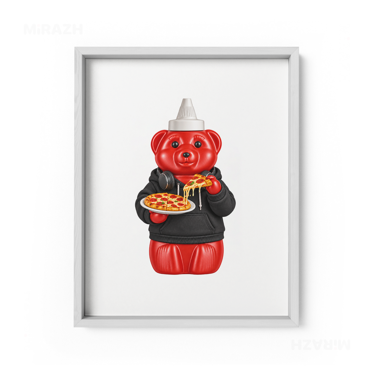 SosKhersiPizza Framed Poster 01 White Wood