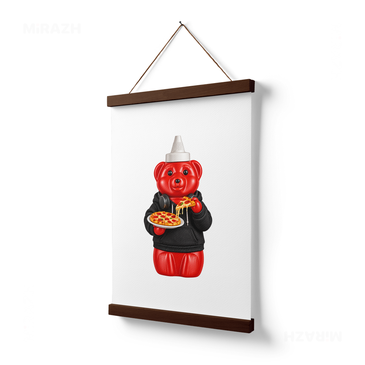 SosKhersiPizza Magnetic Hanger Poster 03 Dark Wood