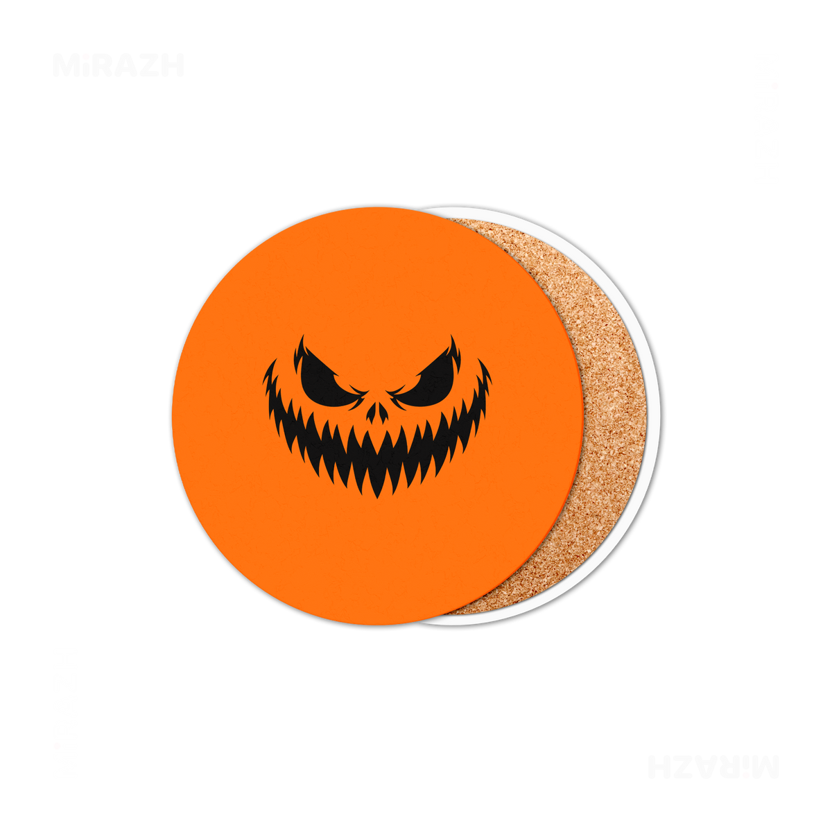 WickedJackOLantern Ceramic Coaster 01 Round