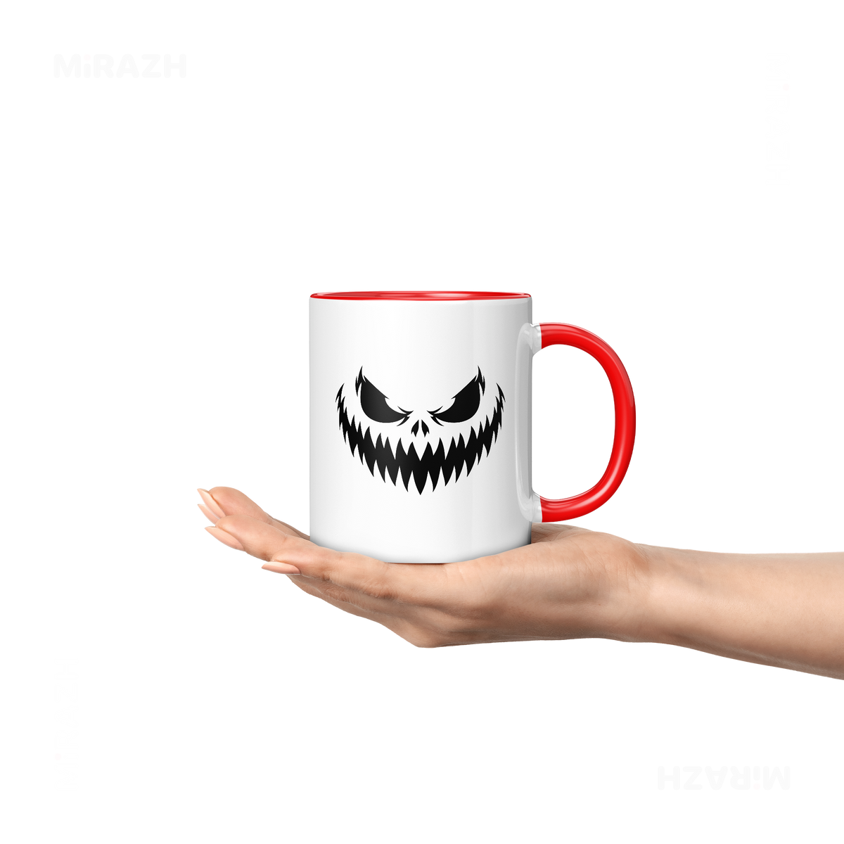 WickedJackOLantern Ceramic Mug 04 White Red
