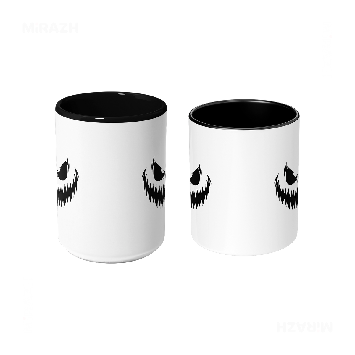 WickedJackOLantern Ceramic Mug 09 White Black