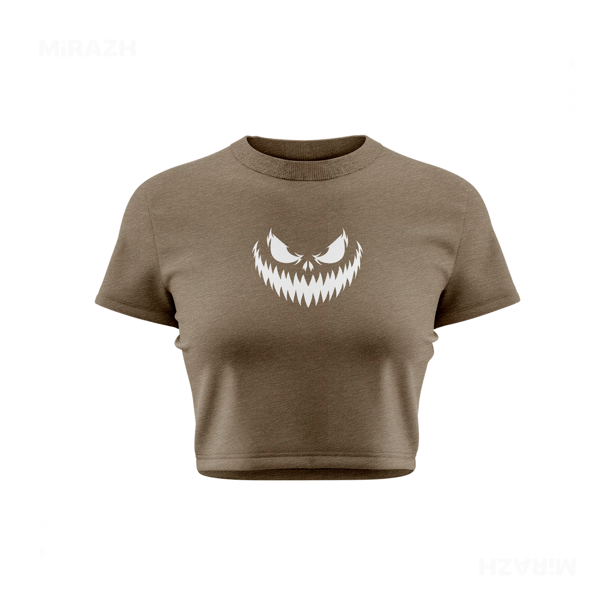 WickedJackOLantern Fitted Crop Top 01 Heather Olive