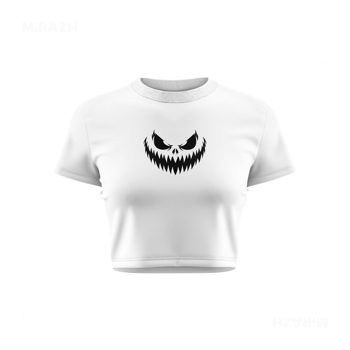 WickedJackOLantern Fitted Crop Top 01 White