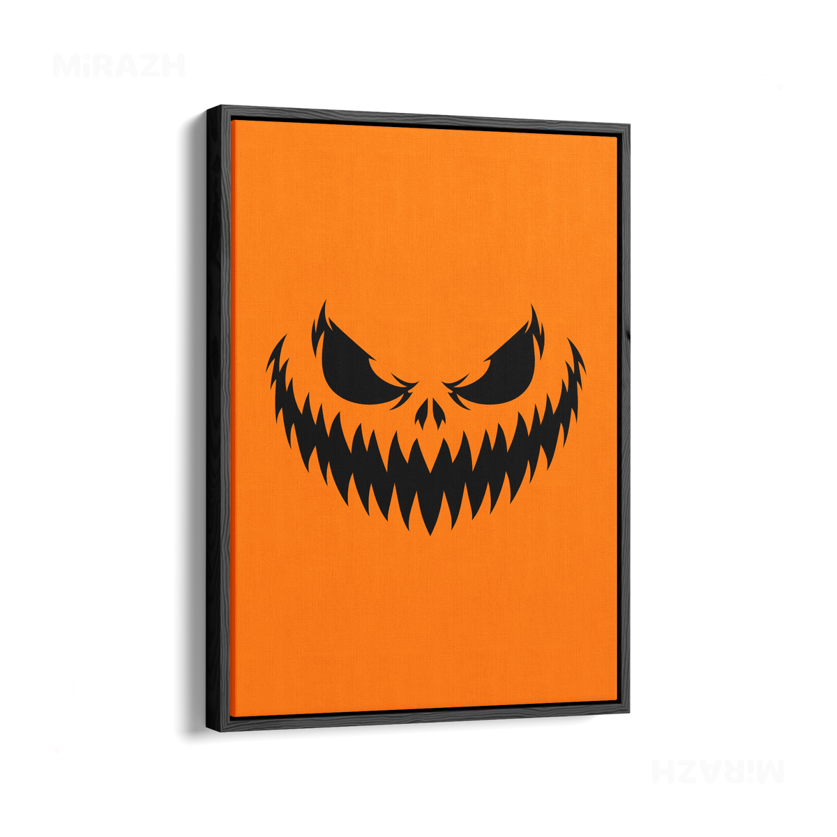 WickedJackOLantern Framed Canvas 01 Black Wood