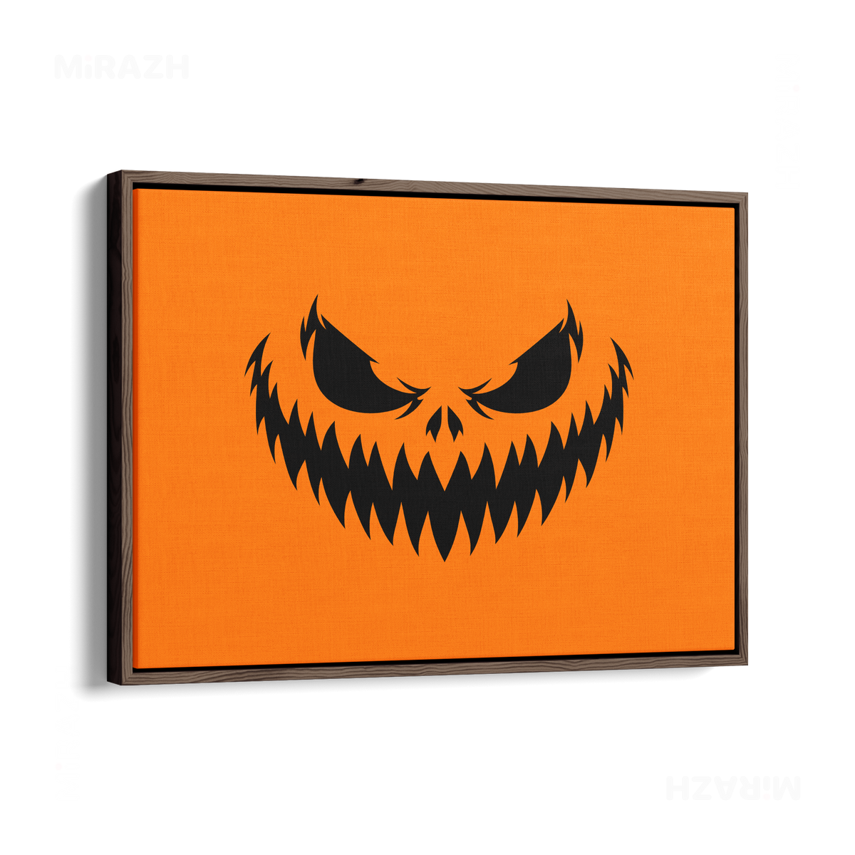 WickedJackOLantern Framed Canvas 03 Dark Wood