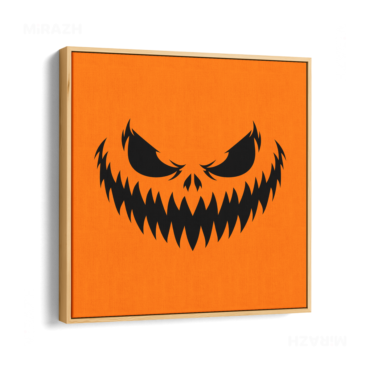 WickedJackOLantern Framed Canvas 04 Natural Wood