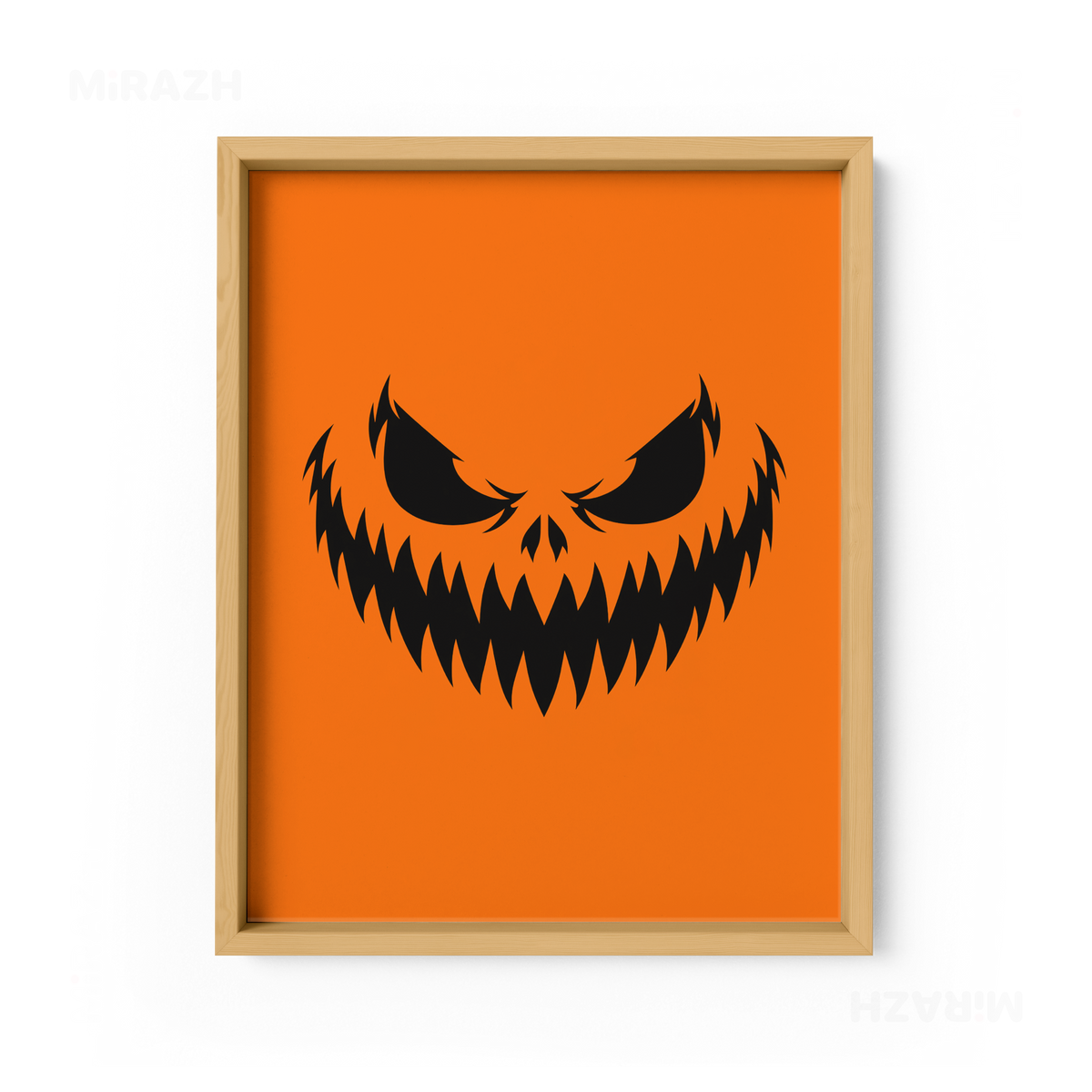WickedJackOLantern Framed Poster 01 Natural Wood