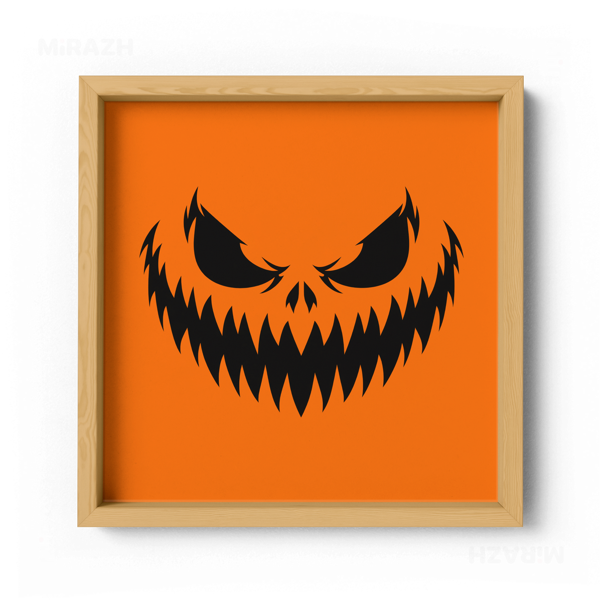 WickedJackOLantern Framed Poster 04 Natural Wood