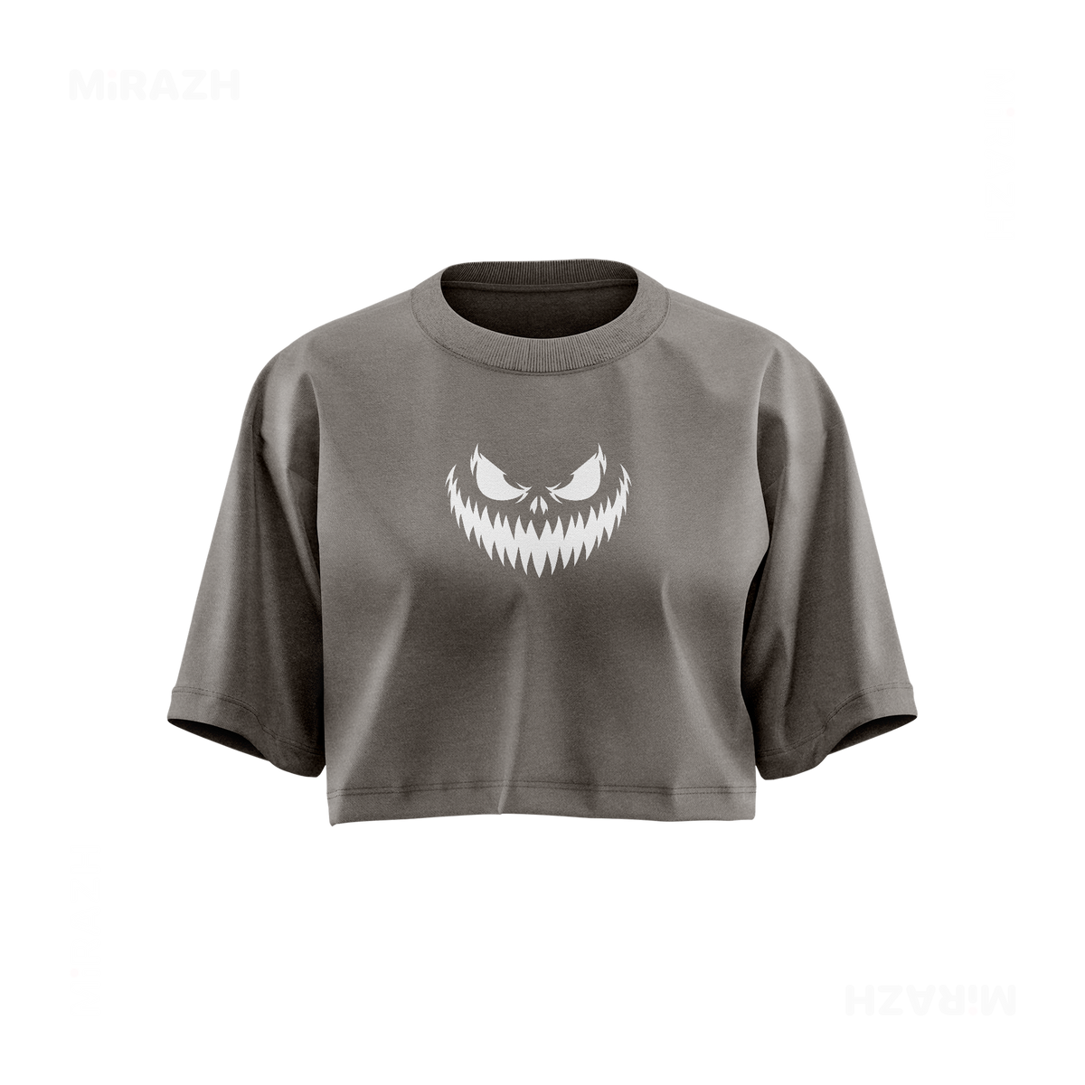 WickedJackOLantern Over Sized Crop Top 01 Faded Grey