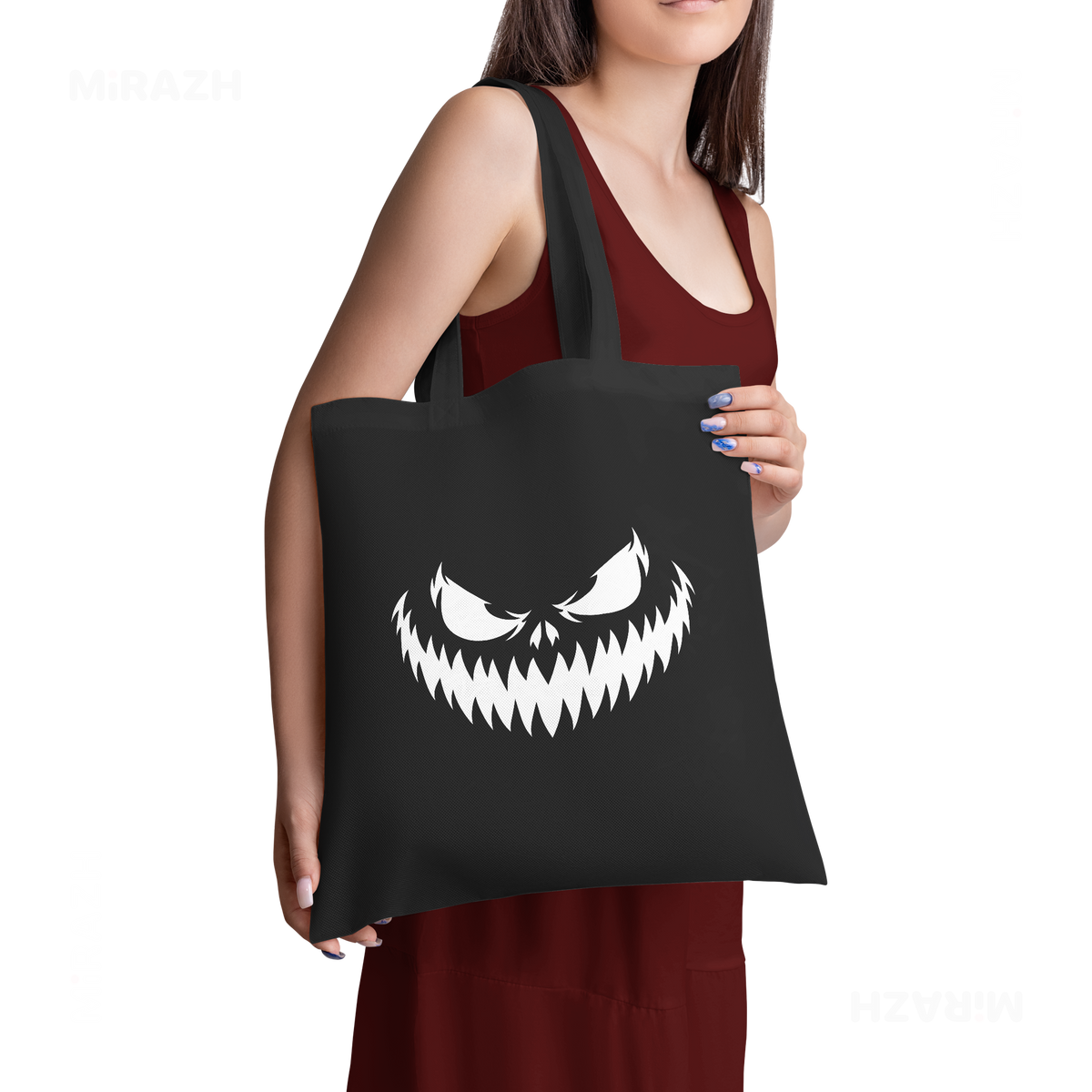 WickedJackOLantern Tote Bags 02 Black