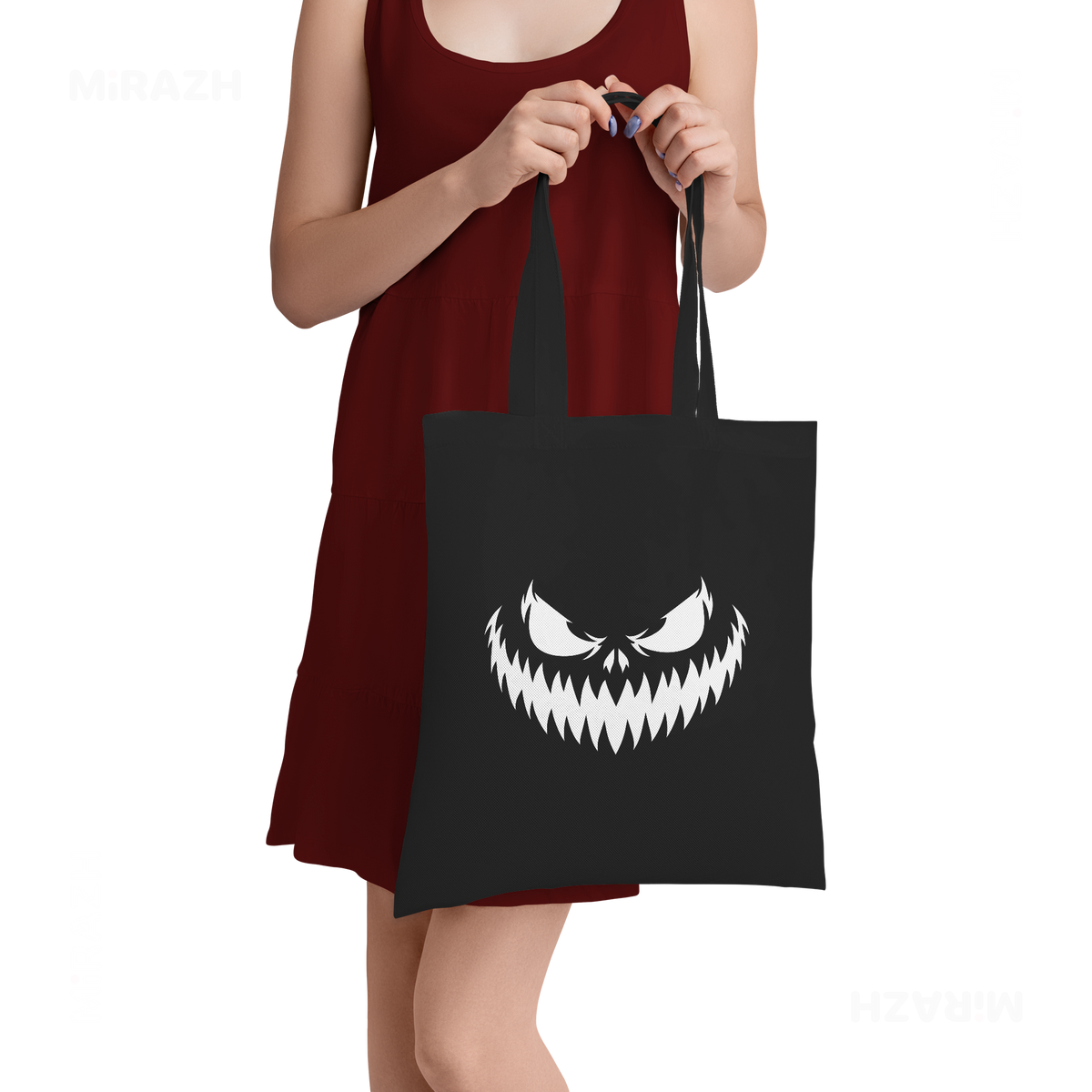 WickedJackOLantern Tote Bags 05 Black