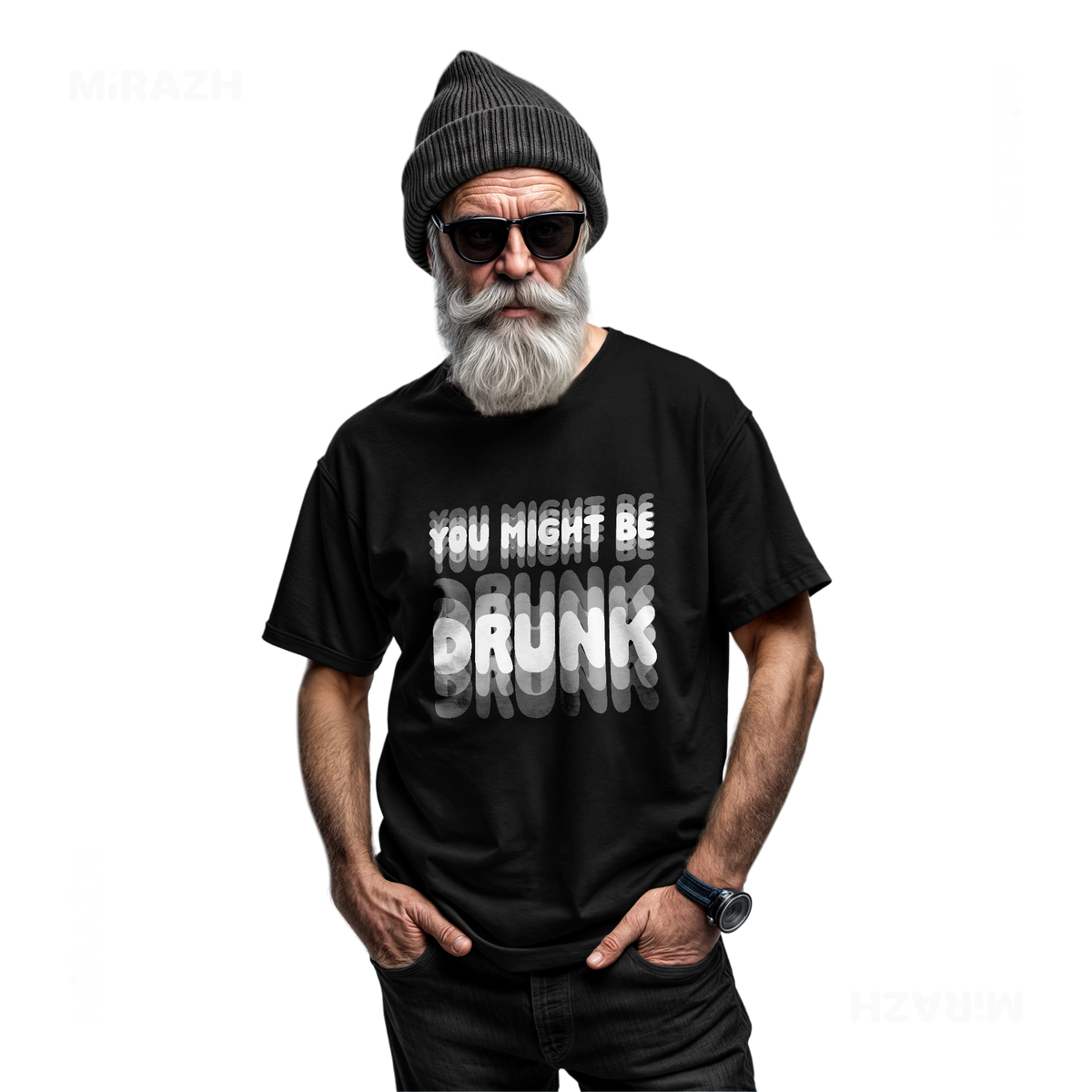 YouMightBeDrunk Adult T Shirt 06 Black