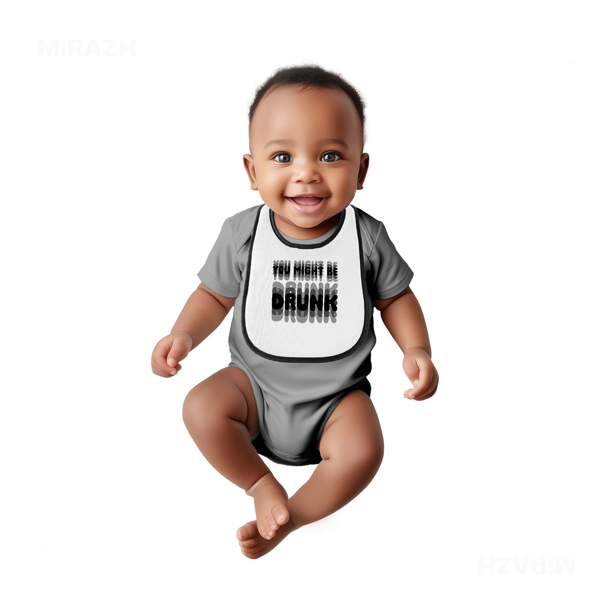 YouMightBeDrunk Baby Bibs 05 White Black